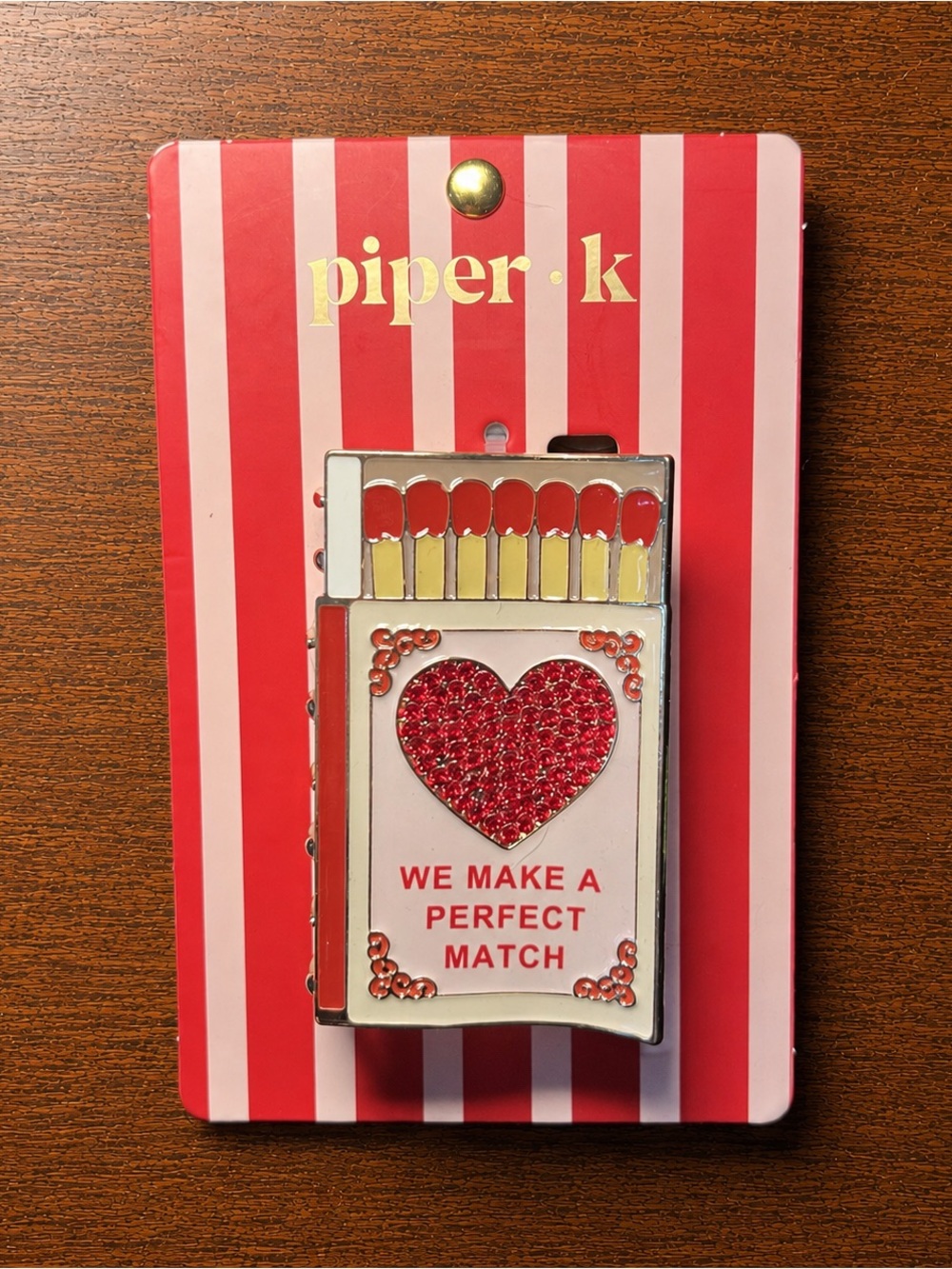 Piper K “We Make a Perfect Match” Rhinestone Hair Claw Clip
